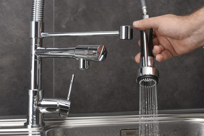 Leroymerlin Rubinetto Da Cucina A Doccetta Alain Argento Cromato Lucido DELINIA