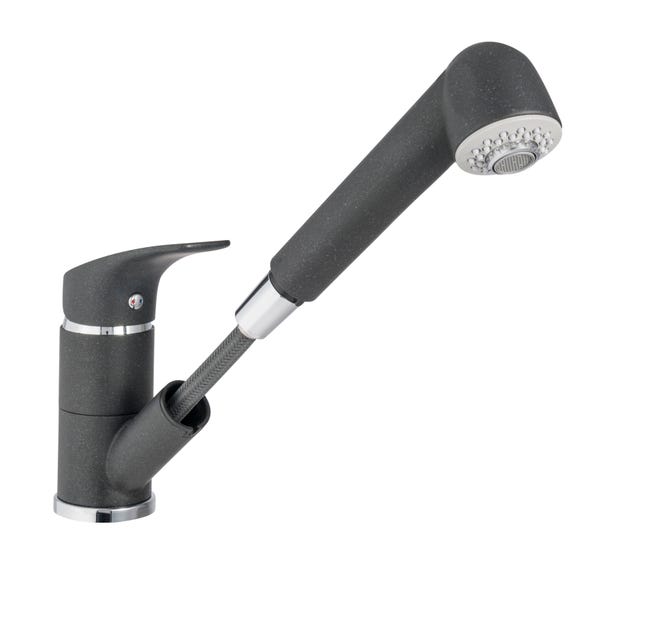 Leroymerlin Rubinetto Da Cucina A Doccetta Diagonale Joel Antracite Spazzolato Opaco DELINIA