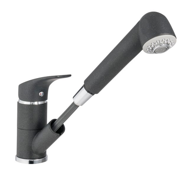 Leroymerlin Rubinetto Da Cucina A Doccetta Diagonale Joel Antracite Spazzolato Opaco DELINIA