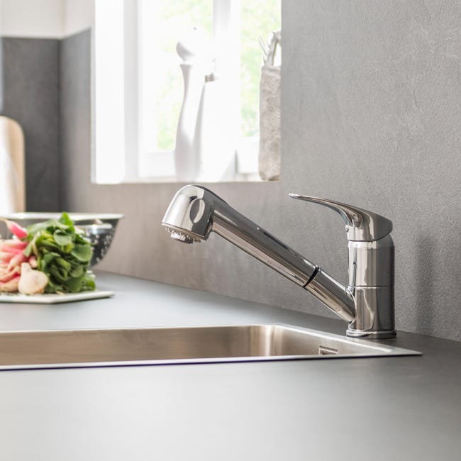 Leroymerlin Rubinetto Da Cucina A Doccetta Diagonale Joel Argento Cromato Lucido DELINIA