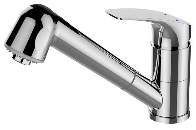 Leroymerlin Rubinetto Da Cucina A Doccetta Diagonale Joel Argento Cromato Lucido DELINIA
