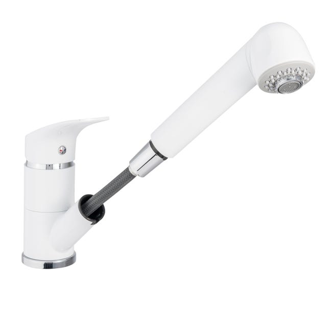 Leroymerlin Rubinetto Da Cucina A Doccetta Diagonale Joel Bianco Verniciato Opaco DELINIA