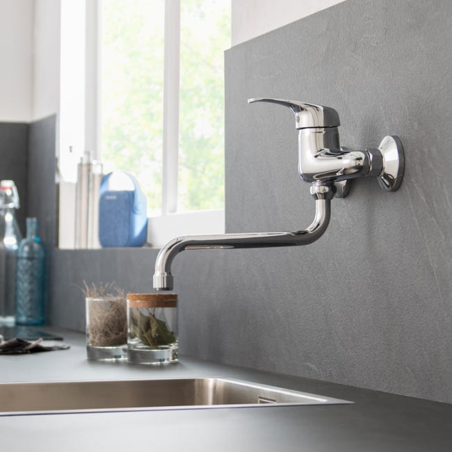 Leroymerlin Rubinetto Da Cucina A S Natu Argento Cromato Lucido DELINIA