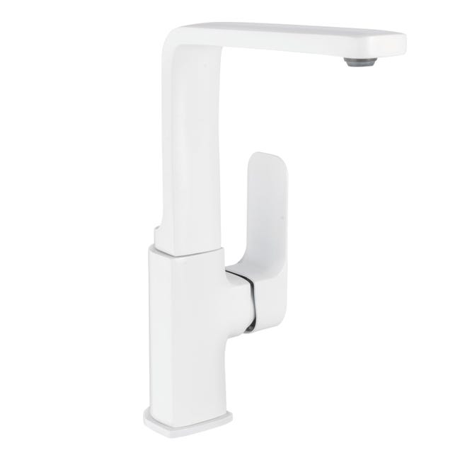 Leroymerlin Rubinetto da cucina fisso a l Remix bianco verniciato opaco DELINIA