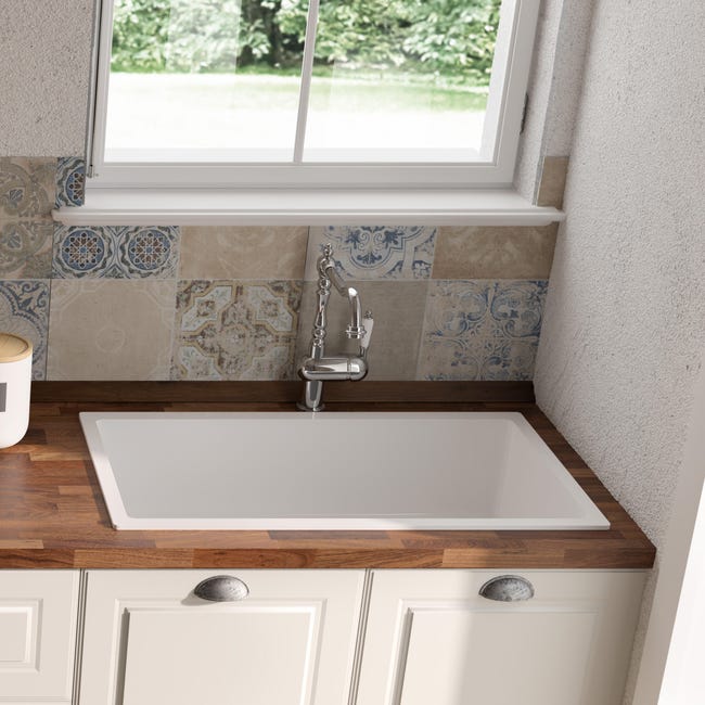 Leroymerlin Rubinetto Da Cucina Fisso A L Sara Argento Cromato Lucido DELINIA