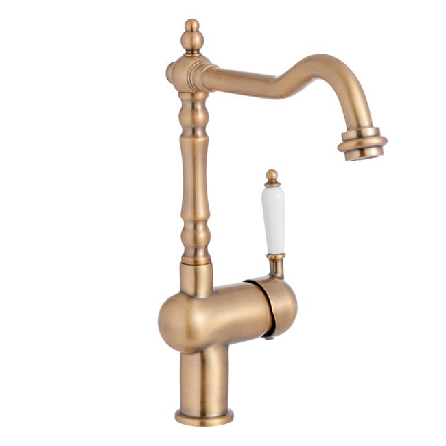 Leroymerlin Rubinetto da cucina fisso a l Sara bronzo ramato opaco DELINIA