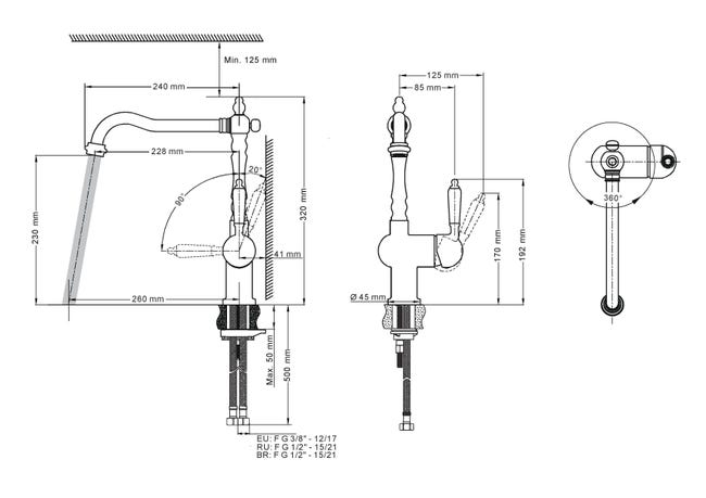 Leroymerlin Rubinetto Da Cucina Fisso A L Sara Nero Verniciato Opaco DELINIA