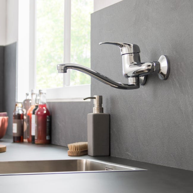 Leroymerlin Rubinetto Da Cucina Fisso A S Natu Argento Cromato Lucido DELINIA