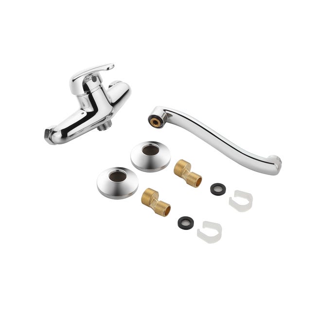 Leroymerlin Rubinetto Da Cucina Fisso A S Natu Argento Cromato Lucido DELINIA