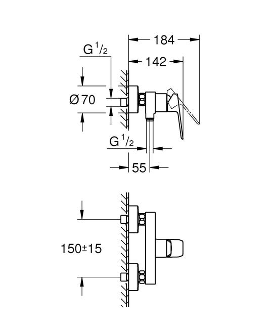 Leroymerlin Rubinetto Per Doccia Miscelatore Monocomando Clova Pulse Cromo Lucido GROHE