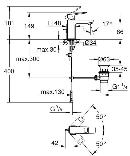 Leroymerlin Rubinetto Per Lavabo A Canna Bassa Clova Pulse Cromato Lucido GROHE