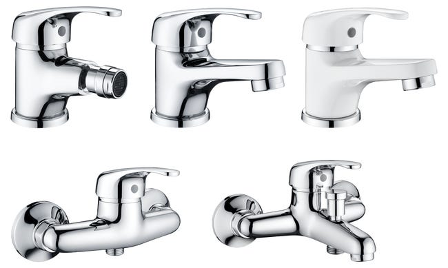 Leroymerlin Rubinetto Per Lavabo A Canna Bassa Natu Cromo Lucido SENSEA H 10 Cm