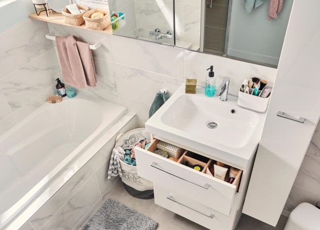 Leroymerlin Rubinetto Per Lavabo A Canna Media Essential Cromato Lucido SENSEA H 15.05 Cm