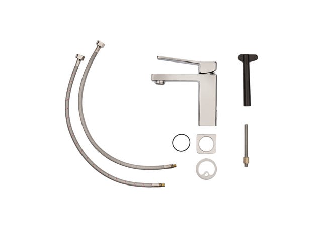 Leroymerlin Rubinetto Per Lavabo A Canna Media Studio Cromato Lucido SENSEA H 16 Cm