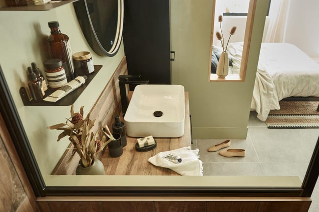 Leroymerlin Rubinetto Per Lavabo Studio Nero Cromato Opaco SENSEA H 35 Cm