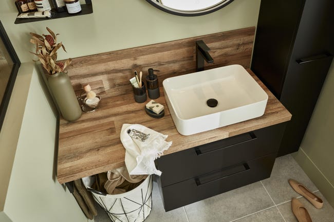 Leroymerlin Rubinetto Per Lavabo Studio Nero Cromato Opaco SENSEA H 35 Cm