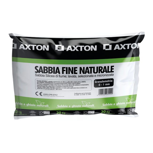 Leroymerlin Sabbia AXTON fine naturale di fiume 0 -1 mm 20 kg