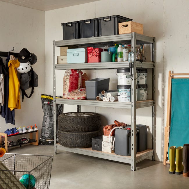 Leroymerlin Scaffale In Kit 4 Ripiani L 150 X P 60 X H 180 Cm Grigio Portata Per Ripiano 300 Kg