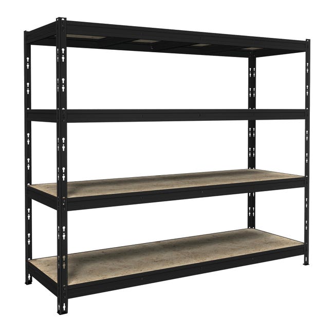 Leroymerlin Scaffale In Kit 4 Ripiani Strong L 210 X P 70 X H 180 Cm Nero Portata Per Ripiano 450 Kg