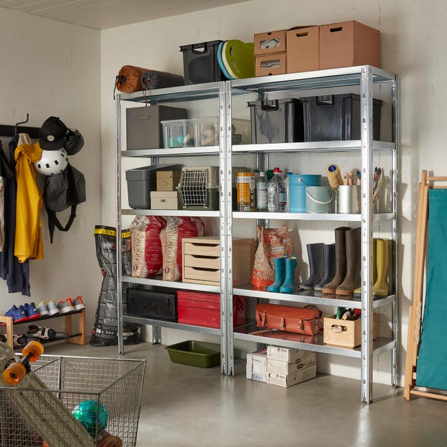 Leroymerlin Scaffale In Kit 5 Ripiani L 100 X P 40 X H 188 Cm Grigio Portata Per Ripiano 150 Kg