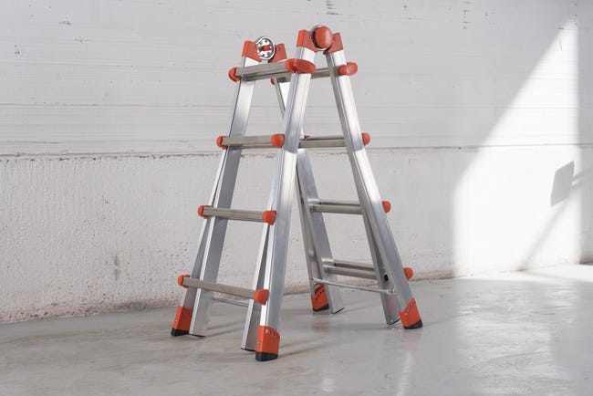 Leroymerlin Scala Multiposizione DEXTER In Alluminio Portata Massima 150 Kg EN 131 Per Lavori Fino A 5.7 M