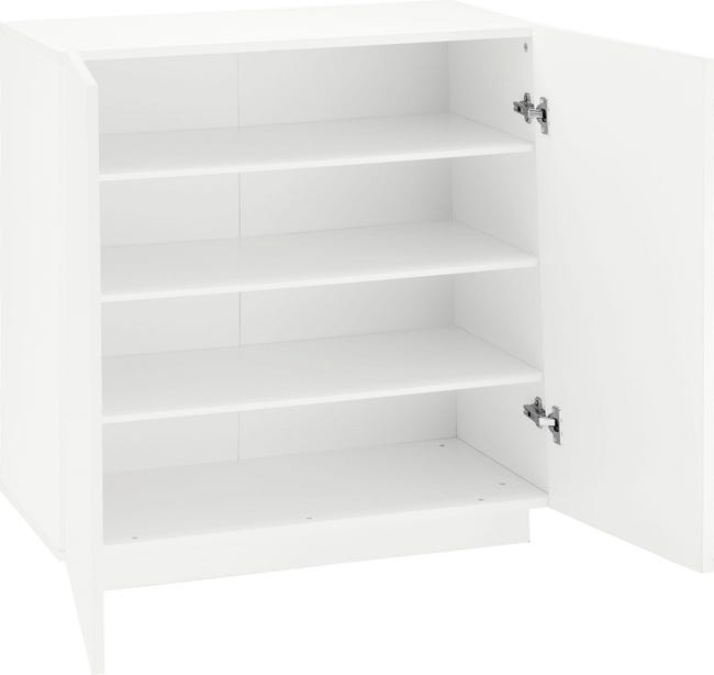 Leroymerlin Scarpiera 2 Ante L 80.4 X H 86 X P 38 Cm 16 Paia Bianco