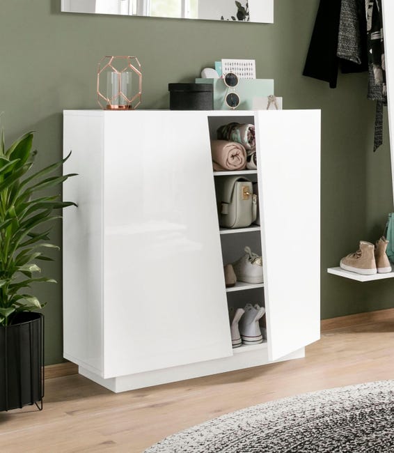 Leroymerlin Scarpiera 2 ante L 80.4 x H 86 x P 38 cm 16 paia bianco