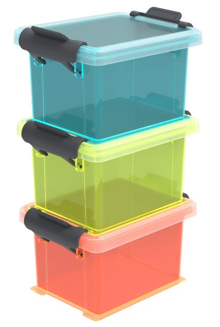 Leroymerlin Scatola XS-Set 3 Pezzi L 6.5 X H 15.5 X P 8.7 Cm Arancione Giallo Blu