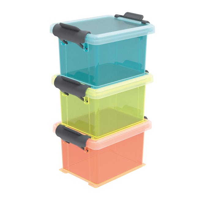 Leroymerlin Scatola XS-Set 3 pezzi L 6.5 x H 15.5 x P 8.7 cm arancione giallo blu