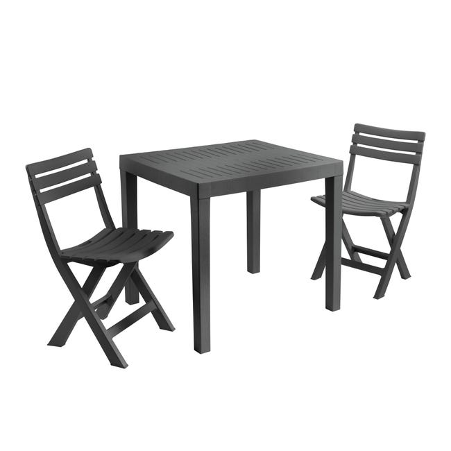 Leroymerlin Sedia Da Giardino Senza Cuscino Birki Pieghevole In Polipropilene Con Seduta In Polipropilene Antracite