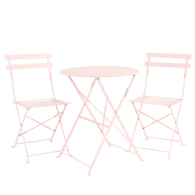 Leroymerlin Sedia Da Giardino Senza Cuscino Flora NATERIAL Pieghevole In Acciaio Con Seduta In Acciaio Rosa