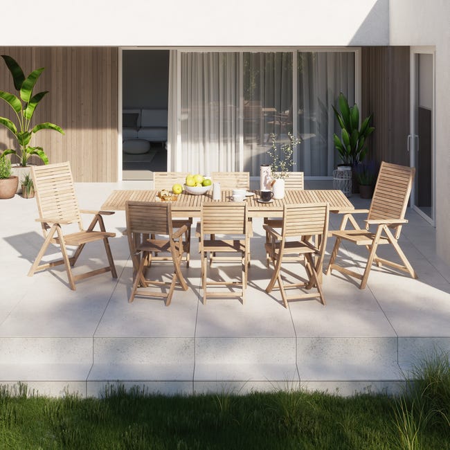 Leroymerlin Sedia Da Giardino Senza Cuscino Solaris NATERIAL Pieghevole Con Braccioli In Acacia Con Seduta In Acacia Marrone