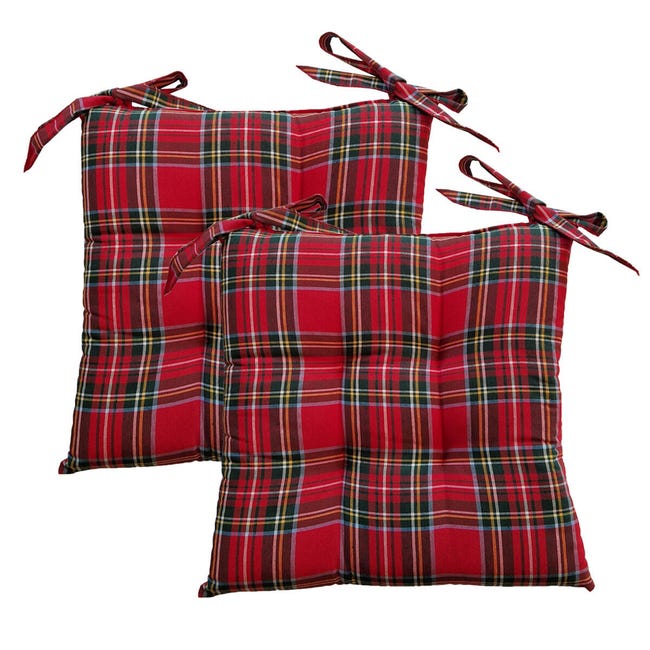 Leroymerlin Set 2 Cuscini Per Sedia In Poliestere Rosso 40 X 40 X Sp 4 Cm