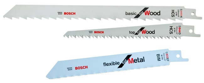 Leroymerlin Set di lame per sega a gattuccio BOSCH S 922; EF S 644 D;1111 K L 225 mm 3 pezzi