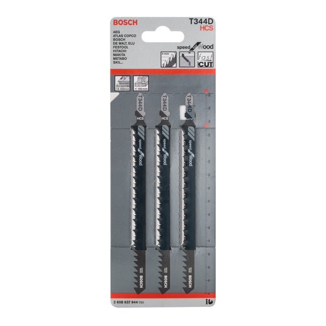 Leroymerlin Set Lame Per Seghetto Alternativo BOSCH PROFESSIONAL T344D In Hcs L 152 Mm 3 Pezzi