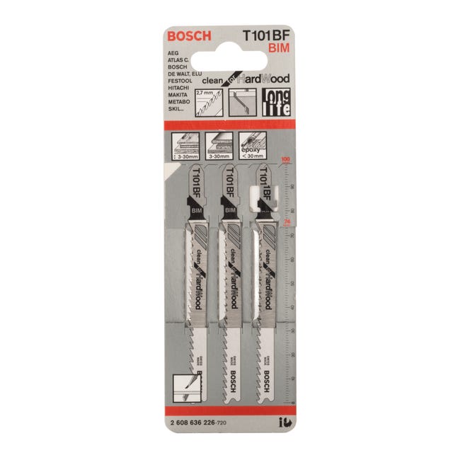 Leroymerlin Set Lame Per Seghetto Alternativo BOSCH T101BF In Acciaio L 100 Mm 3 Pezzi