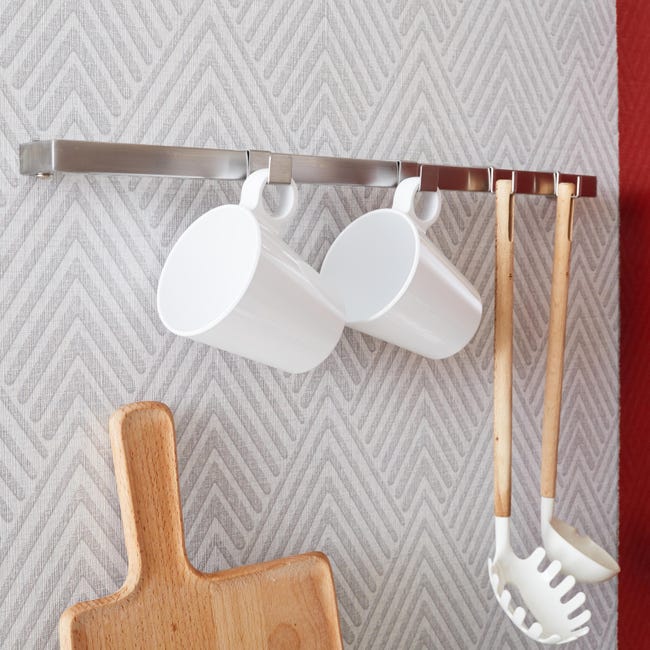 Leroymerlin Staffa Per Barra A Muro Per Accessori Cucina Magnetico Argento P 16 Cm