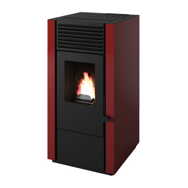 Leroymerlin Stufa a pellet canalizzata Marisa 7.9 kW bordeaux