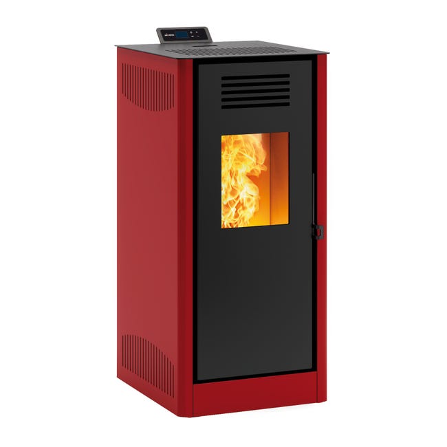 Leroymerlin Stufa A Pellet Ventilata Mirano Wi-fi 8 KW Rosso Mattone