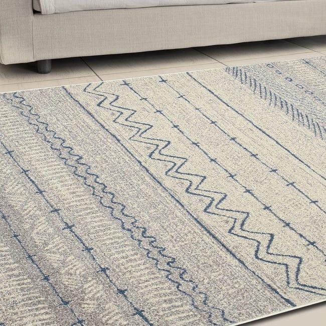 Leroymerlin Tappeto Casa b etnico avorio e blu L 220 x L 150 cm