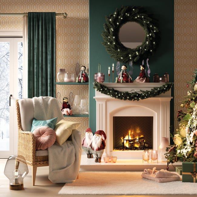 Leroymerlin Tappeto Tapp. Twinkle White Natale Antiscivolo Bianco L 170 X L 120 Cm