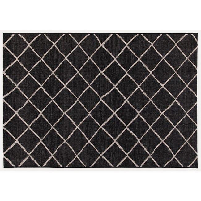 Leroymerlin Tappeto Veranda C Geometrico Nero Argento L 190 X L 133 Cm