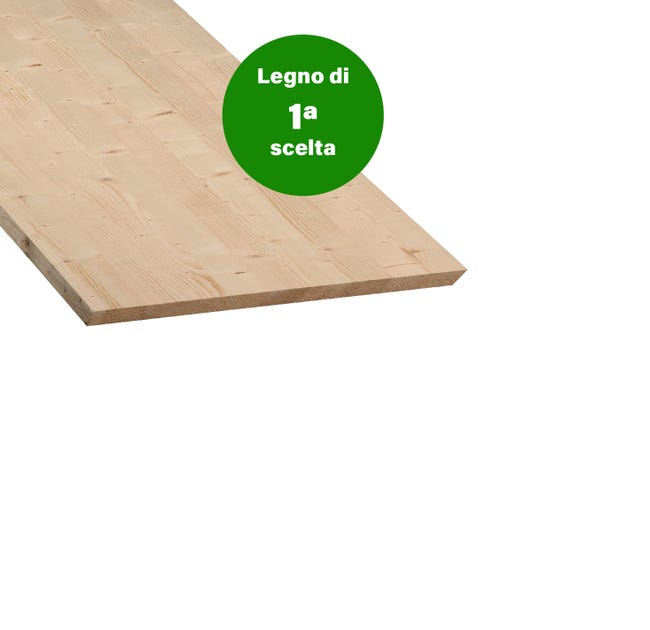 Leroymerlin Tavola lamellare in legno di abete 1° scelta L 60 x 150 cm x Sp 27 mm