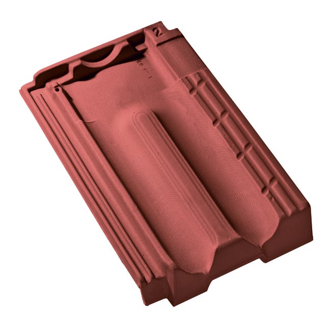 Leroymerlin Tegola Marsigliese Vario 5 in argilla 41.1 x 24.5 cm rosso