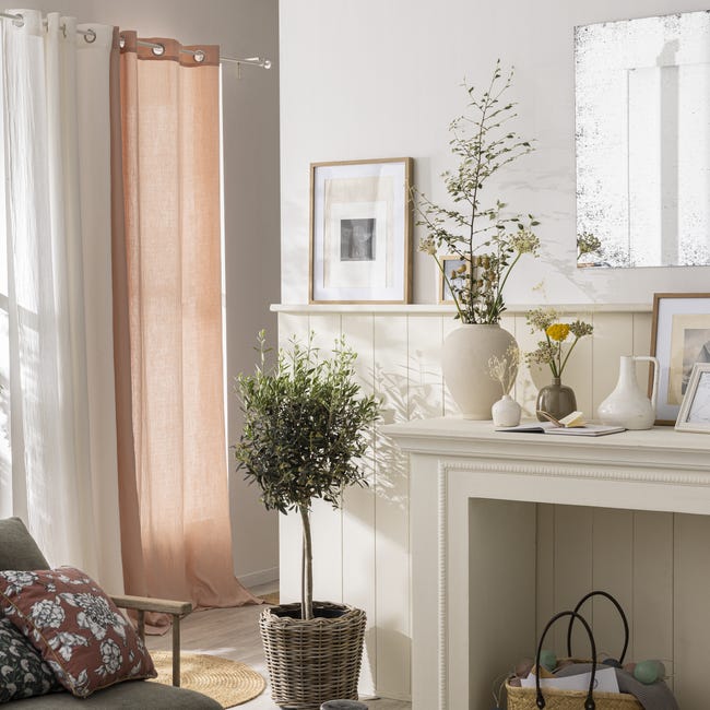 Leroymerlin Tenda INSPIRE Suzan White 0 Bianco Occhiello 140x280 Cm