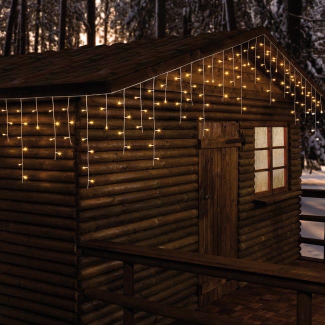 Leroymerlin Tenda luminosa 120 lampadine led bianco caldo H 60 x L 512 cm