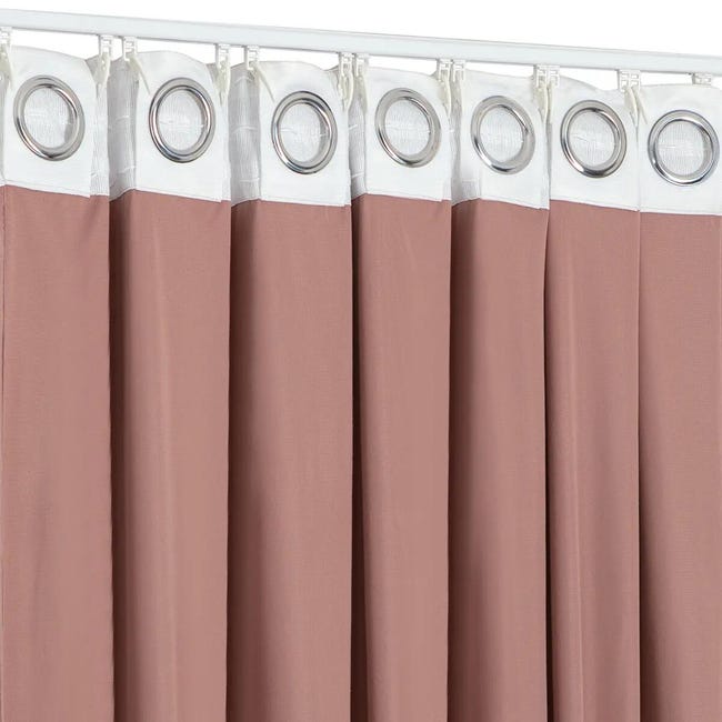 Leroymerlin Tenda Mystic Rosa Occhiello E Fettuccia E Passanti Nascosti 135x280 Cm