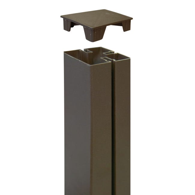 Leroymerlin Terminale per palo quadrato MOSAIC PRIVAT in alluminio Grigio H 2.1 x L 6 x P 2.1 cm 2 pezzi