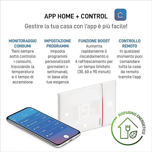 Leroymerlin Termostato Intelligente E Connesso BTICINO Cronotermostato WiFi Bianco