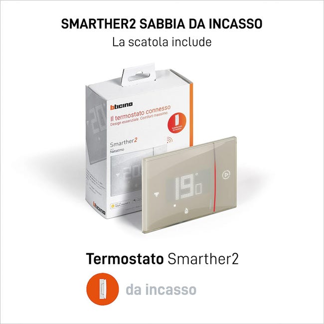 Leroymerlin Termostato Intelligente E Connesso BTICINO Cronotermostato WiFi Sabbia
